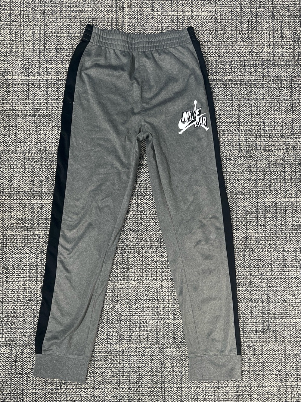 Jordan Kids Gray Joggers with Black Side Stripes